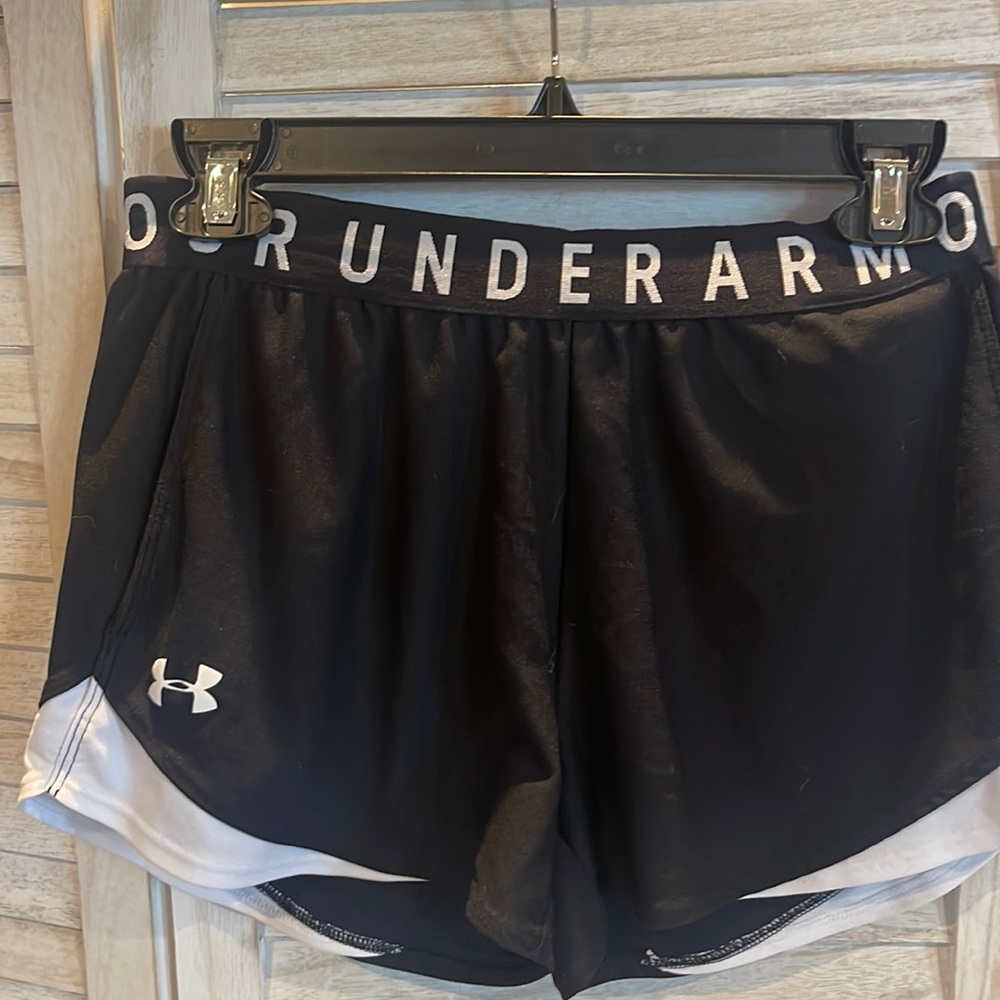 Under Armour workout shorts.